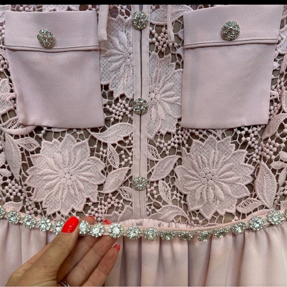 Self portrait pink lace mini dress - Picture 4 of 5